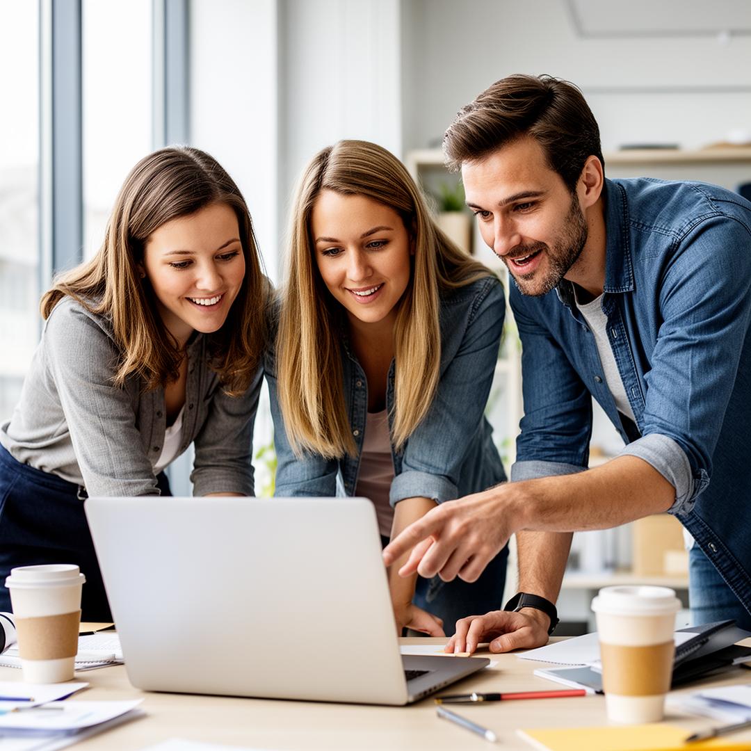 PIP team collaborating on a website project